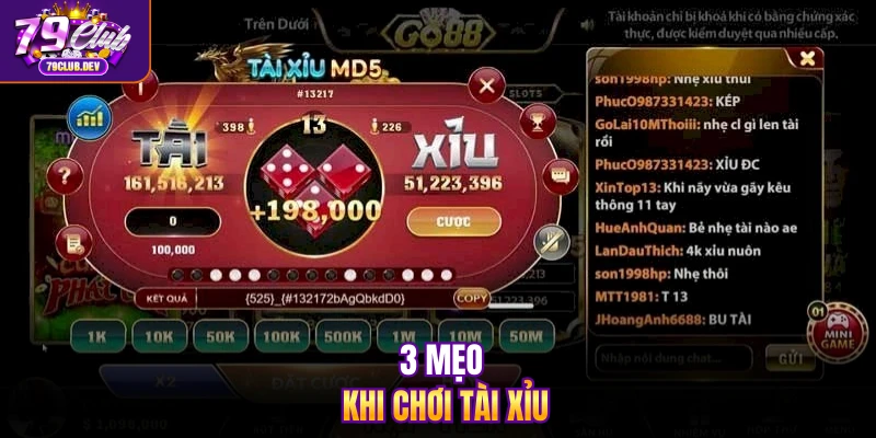 3 mẹo khi chơi tài xỉu