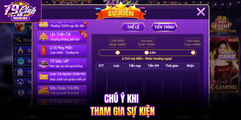 Chú ý khi tham gia sự kiện