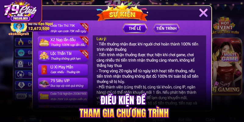 Điều kiện để tham gia chương trình