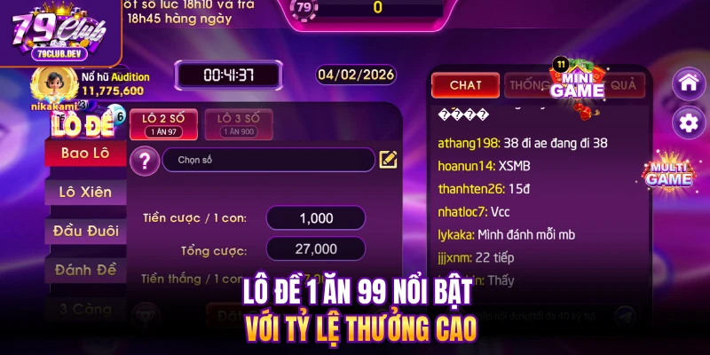 Lô đề 1 ăn 99 nổi bật với tỷ lệ thưởng cao Lô đề 1 ăn 99 nổi bật với tỷ lệ thưởng cao