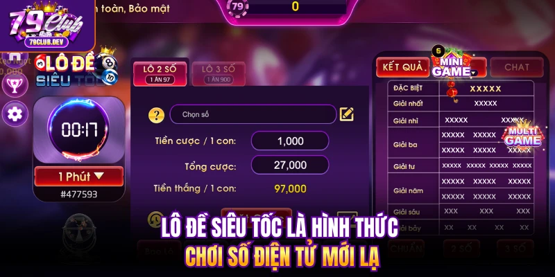 Lô đề siêu tốc là hình thức chơi số điện tử mới lạ