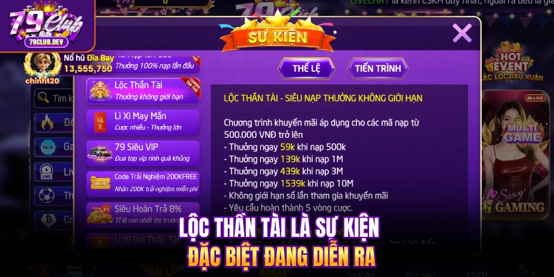 Lộc thần tài là sự kiện đặc biệt đang diễn ra
